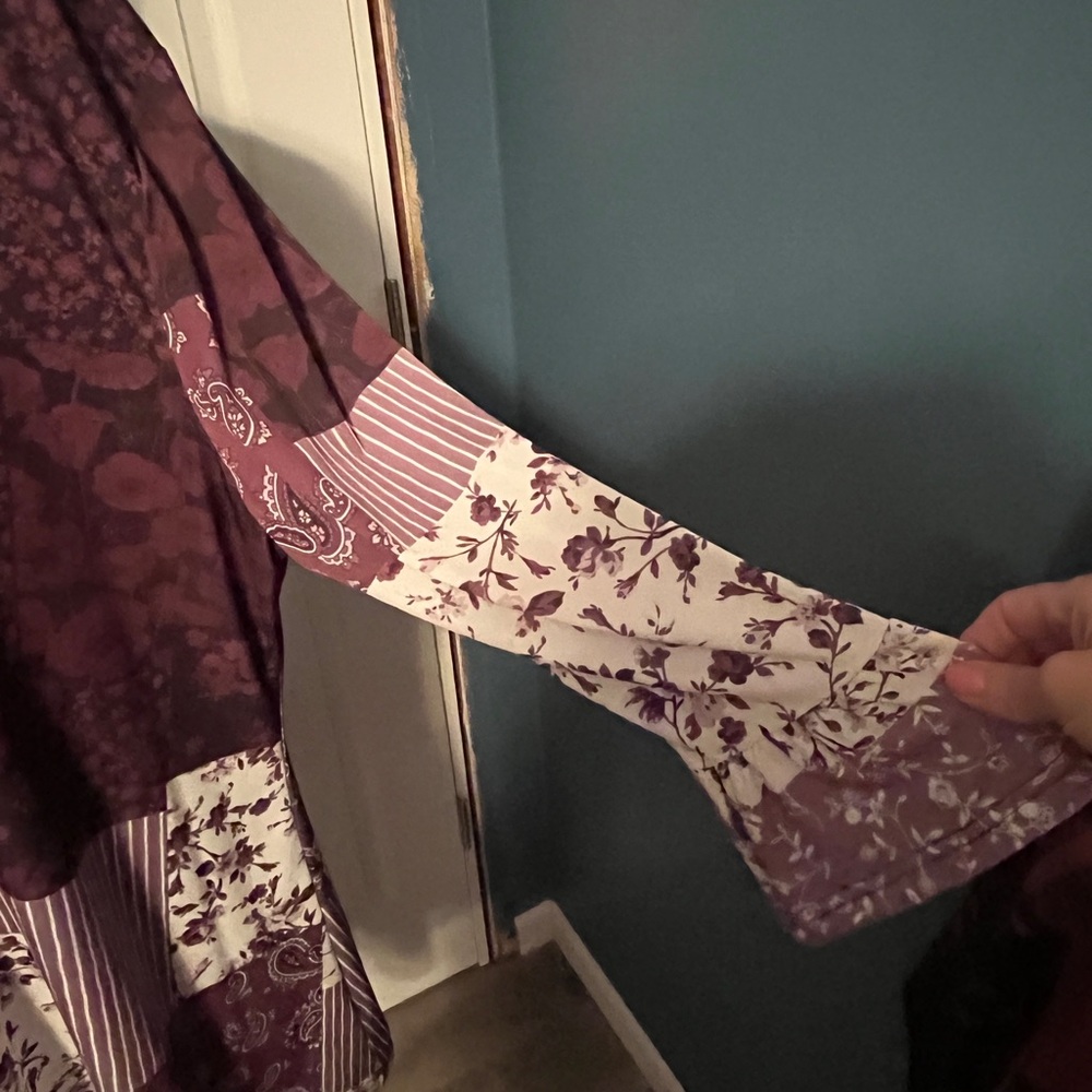 Patchwork V-Neck Women's Tunic - image 3